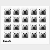 Schwarzer und weißer Polar Quadratischer Aufkleber (Blatt)