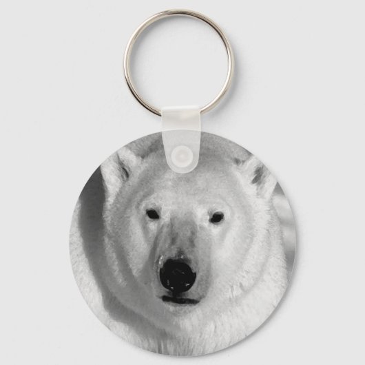 Schwarzer und weißer Polar Schlüsselanhänger (Vorderseite)