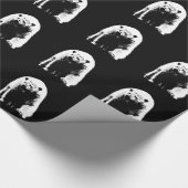 Schwarzer und weißer Pop Art Polar Bär Geschenkpapier (Ecke)