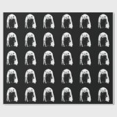 Schwarzer und weißer Pop Art Polar Bär Geschenkpapier (Flach)