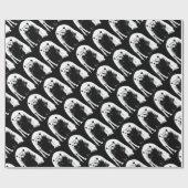 Schwarzer und weißer Pop Art Polar Bär Geschenkpapier (Flach)