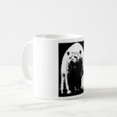 Schwarzer und weißer Pop Art Polar Bär Kaffeetasse (Vorderseite Links)