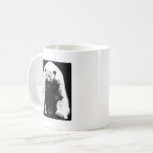 Schwarzer und weißer Pop Art Polar Bär Kaffeetasse (Vorderseite Links)