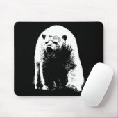 Schwarzer und weißer Pop Art Polar Bär Mousepad (Mit Mouse)