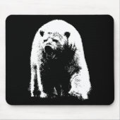 Schwarzer und weißer Pop Art Polar Bär Mousepad (Vorne)