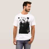 Schwarzer und weißer Pop Art Polar Bär T-Shirt (Vorne ganz)
