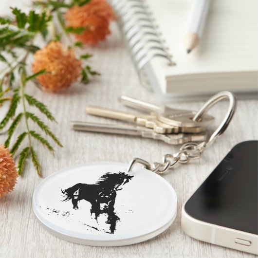 Schwarzer und weißer Pop Schlüsselanhänger (Vorderseite rechts)