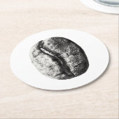 Schwarzer und weißer realistischer Kaffeebohnen-Bl Runder Pappuntersetzer (Angewinkelt)