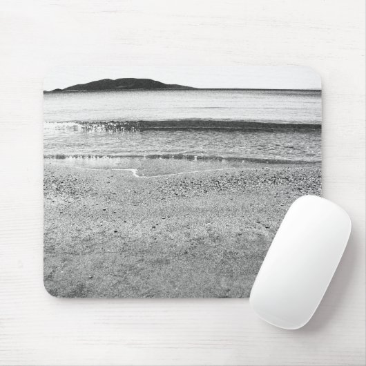 Schwarzer und weißer Sandstrand Mousepad (Mit Mouse)