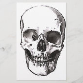 Schwarzer und weißer Schädel Briefpapier (Vorderseite)