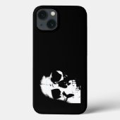 Schwarzer und weißer Schädel Case-Mate iPhone Hülle (Rückseite)