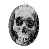 Schwarzer und weißer Schädel Dartscheibe (Vorderseite Links)