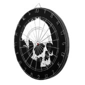 Schwarzer und weißer Schädel Dartscheibe (Vorderseite rechts)