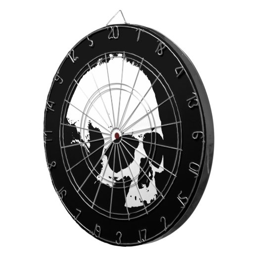 Schwarzer und weißer Schädel Dartscheibe (Vorderseite rechts)