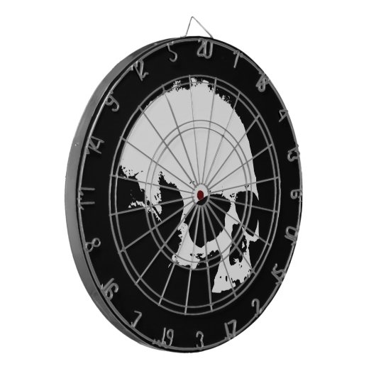 Schwarzer und weißer Schädel Dartscheibe (Vorderseite Links)