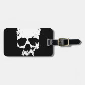 Schwarzer und weißer Schädel Gepäckanhänger (Vorderseite horizontal)
