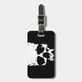 Schwarzer und weißer Schädel Gepäckanhänger (Vorderseite vertikal)