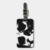 Schwarzer und weißer Schädel Gepäckanhänger (Vorderseite vertikal)