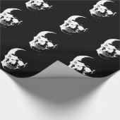 Schwarzer und weißer Schädel Geschenkpapier (Ecke)