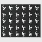 Schwarzer und weißer Schädel Geschenkpapier (Flach)