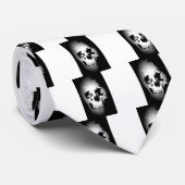 Schwarzer und weißer Schädel Krawatte (Gerollt)