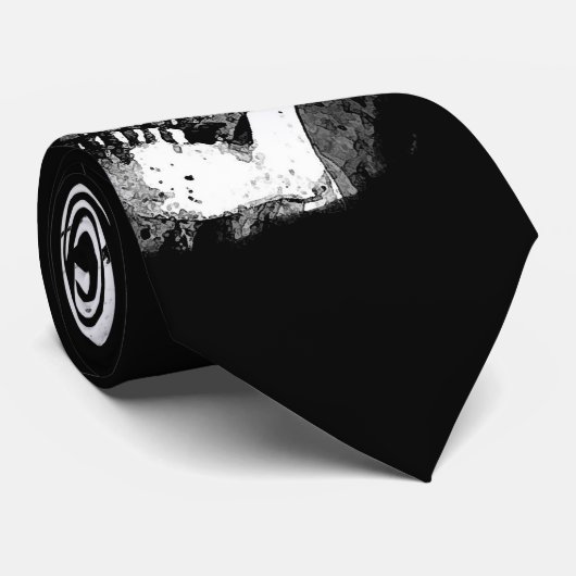 Schwarzer und weißer Schädel Krawatte (Gerollt)