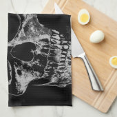 Schwarzer und weißer Schädel Küchentuch (Viertel Falte)
