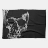 Schwarzer und weißer Schädel Küchentuch (Horizontal)