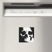 Schwarzer und weißer Schädel Magnet (In Situ (Geschirrspüler))