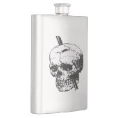 Schwarzer und weißer Schädel mit Tamping-Eisen-Vec Flachmann (Rechts)