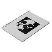 Schwarzer und weißer Schädel Notizblock (Linke Seite)