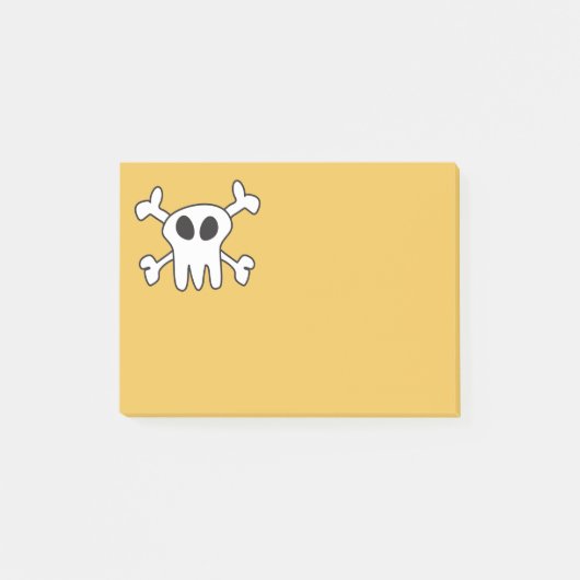 Schwarzer und weißer Schädel Post-it Klebezettel (Vorderseite)