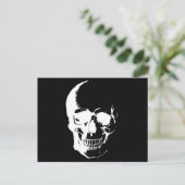 Schwarzer und weißer Schädel Postkarte (Stehend Vorderseite)