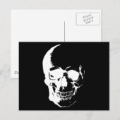 Schwarzer und weißer Schädel Postkarte (Vorne/Hinten)