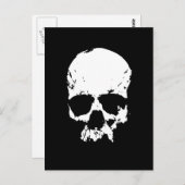 Schwarzer und weißer Schädel Postkarte (Vorne/Hinten)