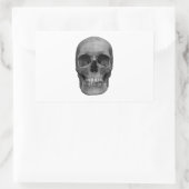 Schwarzer und weißer Schädel Rechteckiger Aufkleber (Tasche)