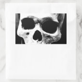 Schwarzer und weißer Schädel Rechteckiger Aufkleber (Tasche)