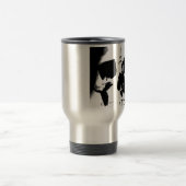 Schwarzer und weißer Schädel Reisebecher (Mittel)