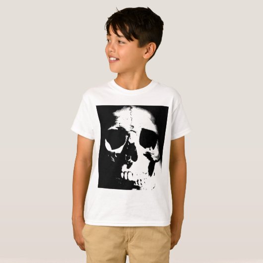 Schwarzer und weißer Schädel T-Shirt (Vorne ganz)