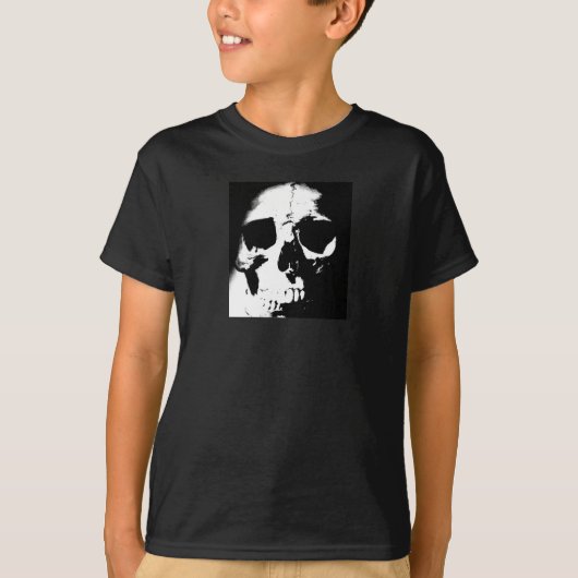 Schwarzer und weißer Schädel T-Shirt (Vorderseite)