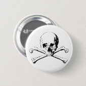Schwarzer und weißer Schädel und Knochen Button (Vorne & Hinten)