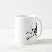 Schwarzer und weißer Schädel und Knochen Kaffeetasse (VorderseiteRechts)