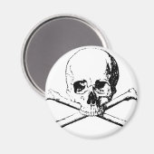 Schwarzer und weißer Schädel und Knochen Magnet (Vorderseite/Rückseite)