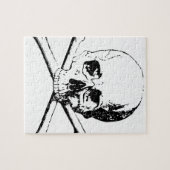 Schwarzer und weißer Schädel und Knochen Puzzle (Horizontal)