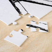 Schwarzer und weißer Schädel und Knochen Puzzle (Seite)