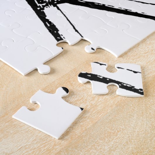 Schwarzer und weißer Schädel und Knochen Puzzle (Seite)