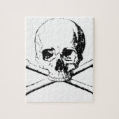 Schwarzer und weißer Schädel und Knochen Puzzle (Vertikal)