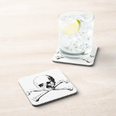 Schwarzer und weißer Schädel und Knochen Untersetzer (Rechte Seite)