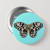 Schwarzer und weißer Schmetterling, türkischer Hin Button (Vorne & Hinten)