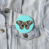 Schwarzer und weißer Schmetterling, türkischer Hin Button (Beispiel)